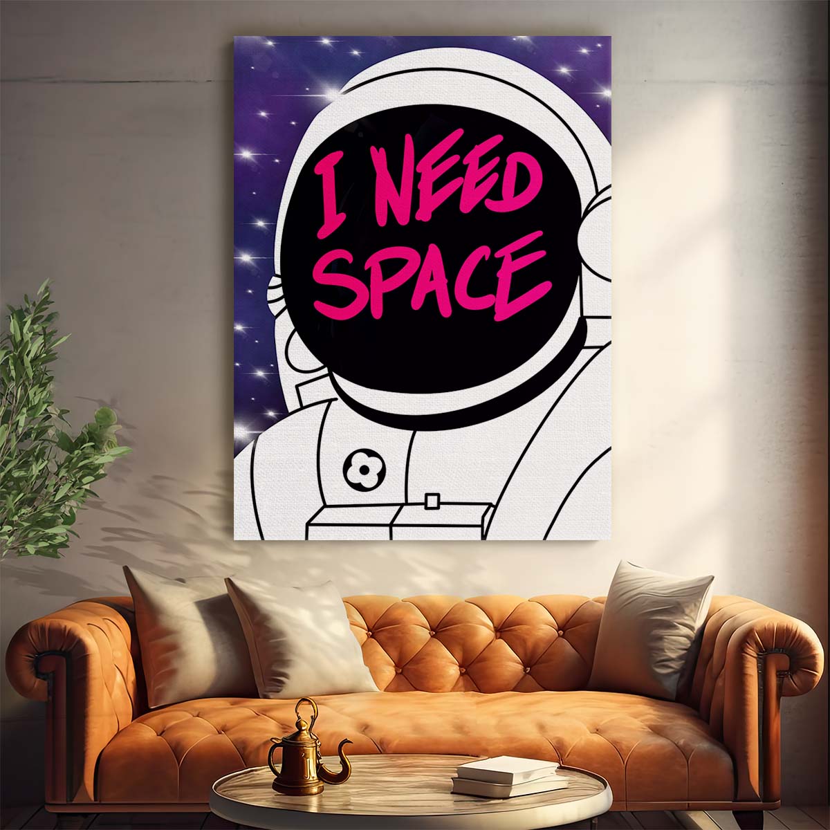 Inspirational Astronaut Space Typography Pop Art Illustration by Luxuriance Designs, made in USA