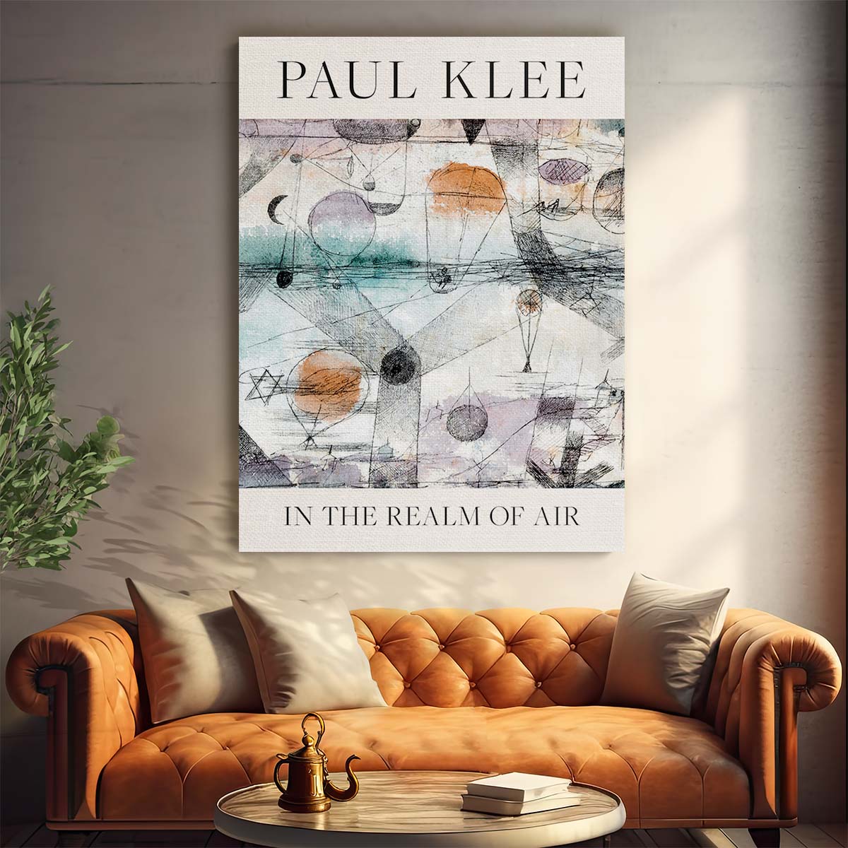 1917 Paul Klee Watercolor Illustration, 'In the Realm of Air' Poster by Luxuriance Designs, made in USA