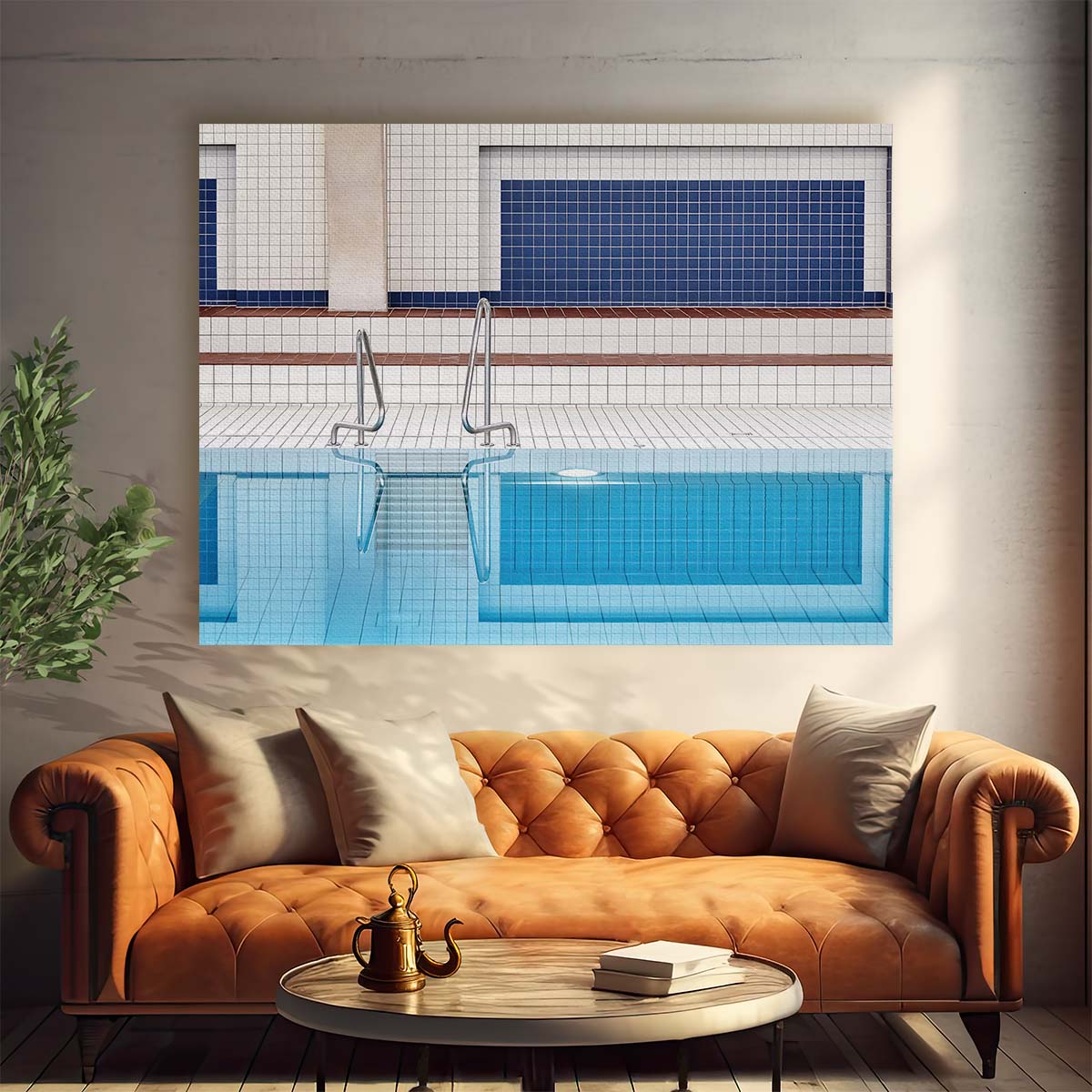 Abstract Indoor Pool Stuttgart Reflection Wall Art by Luxuriance Designs. Made in USA.