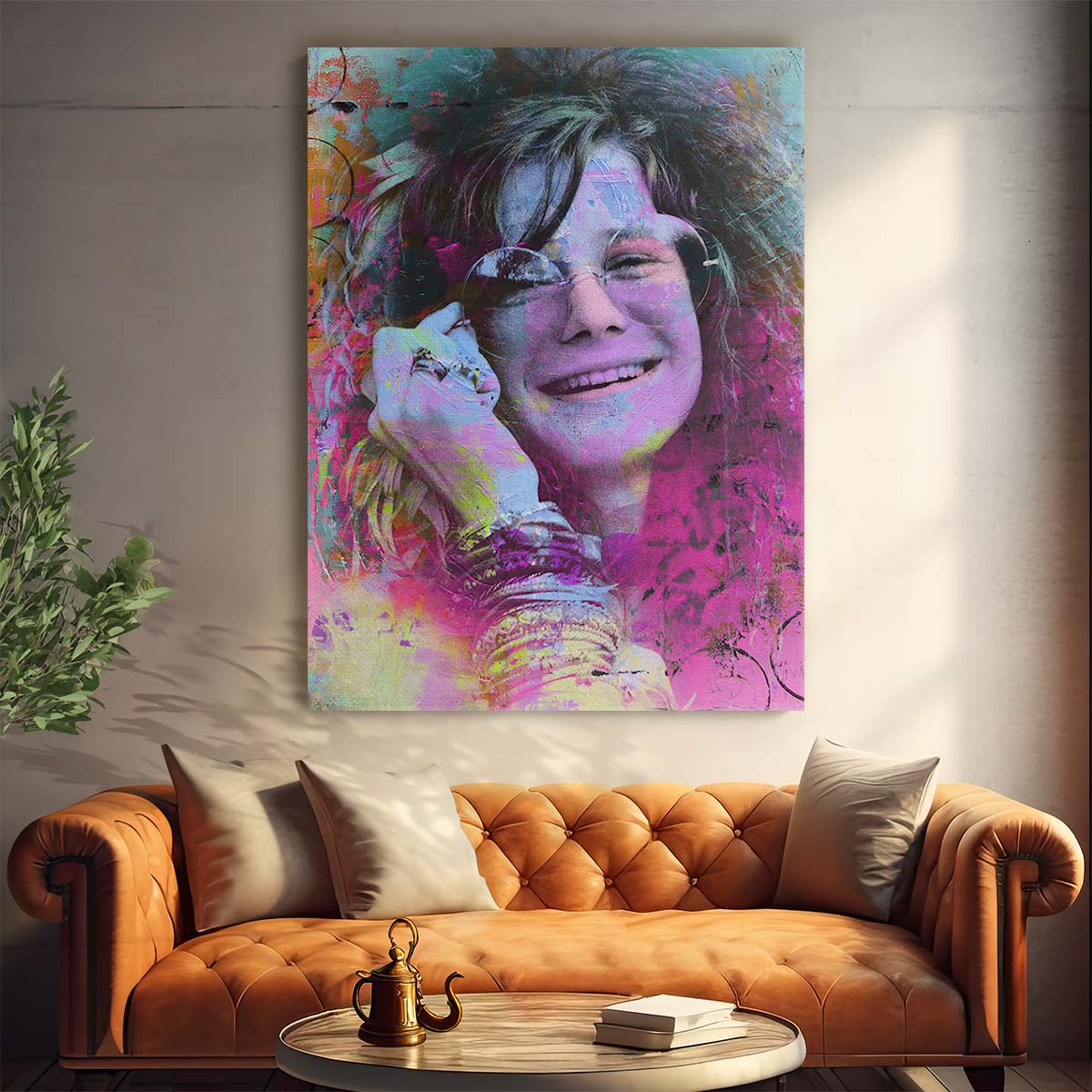 Janis Joplin Circles Graffiti Wall Art by Luxuriance Designs. Made in USA.