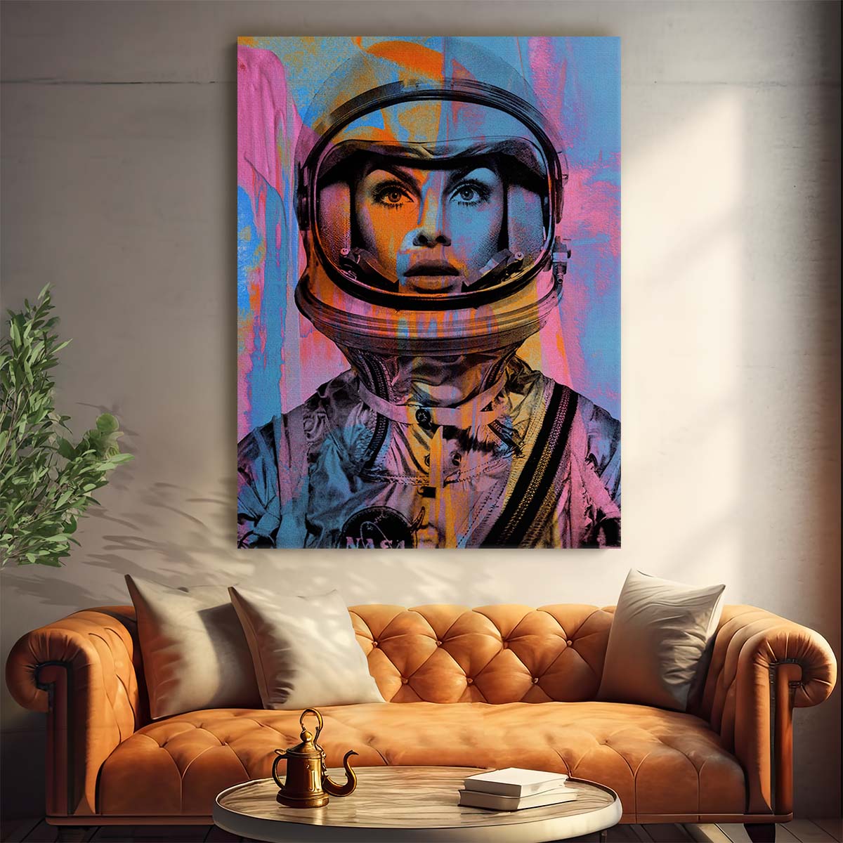 Jeannie Shrimpton Girl Astronaut 60s Space Age Wall Art by Luxuriance Designs. Made in USA.