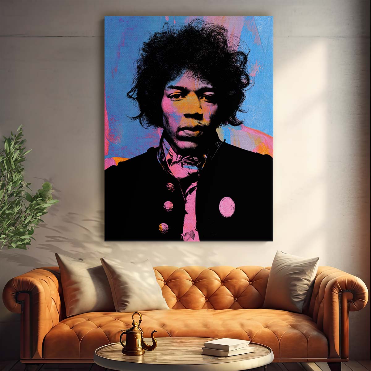 Jimi Hendrix Bright Colors Wall Art by Luxuriance Designs. Made in USA.