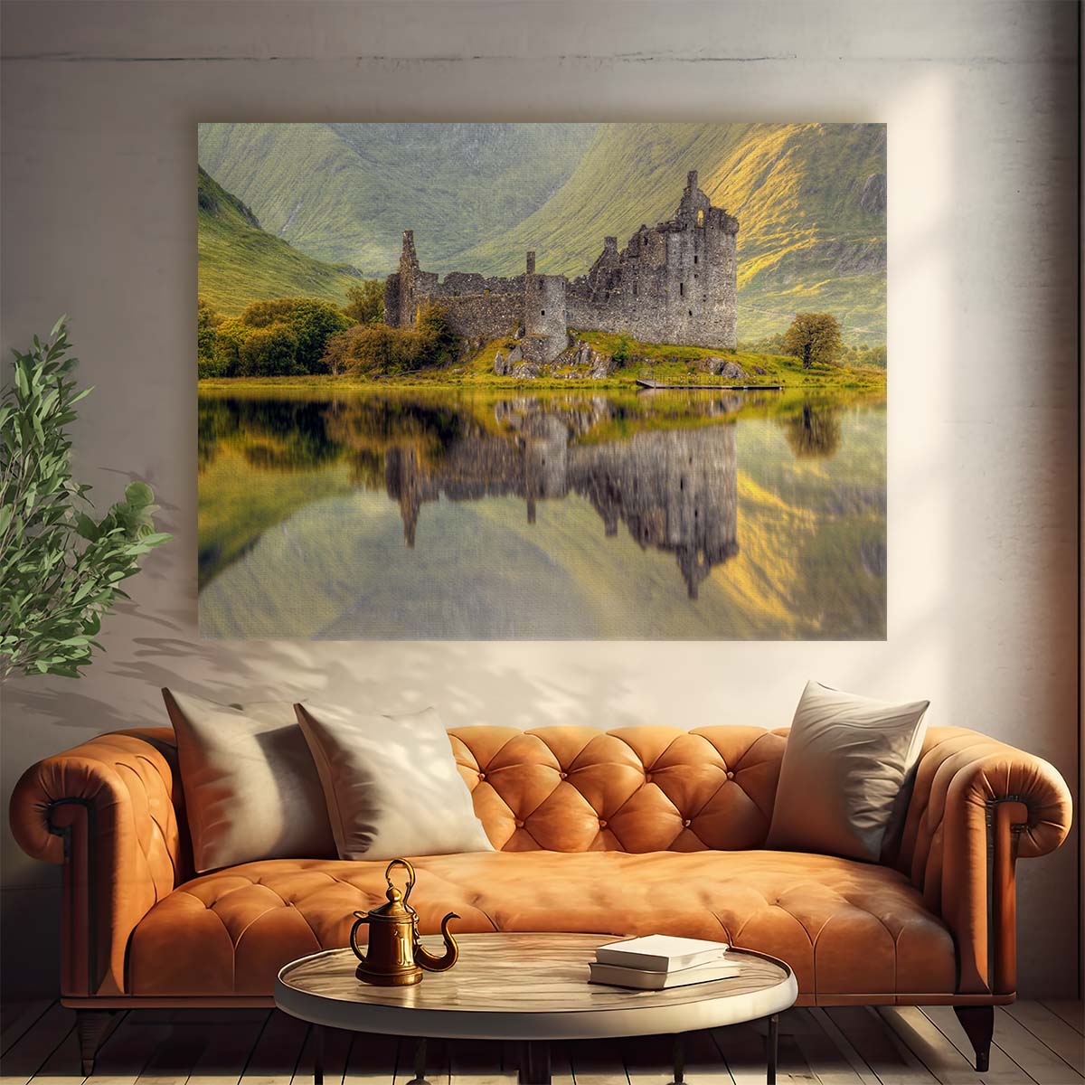 Kilchurn Castle Ruins Panoramic Wall Art, Scotland by Luxuriance Designs. Made in USA.