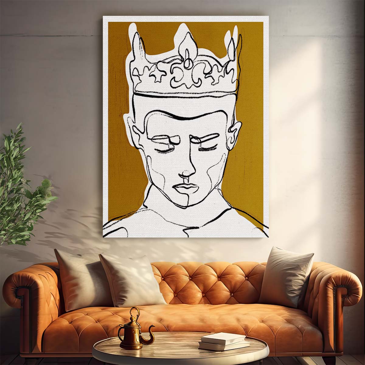 Royal King Prince Illustration, Treechild Line Art Drawing by Luxuriance Designs, made in USA