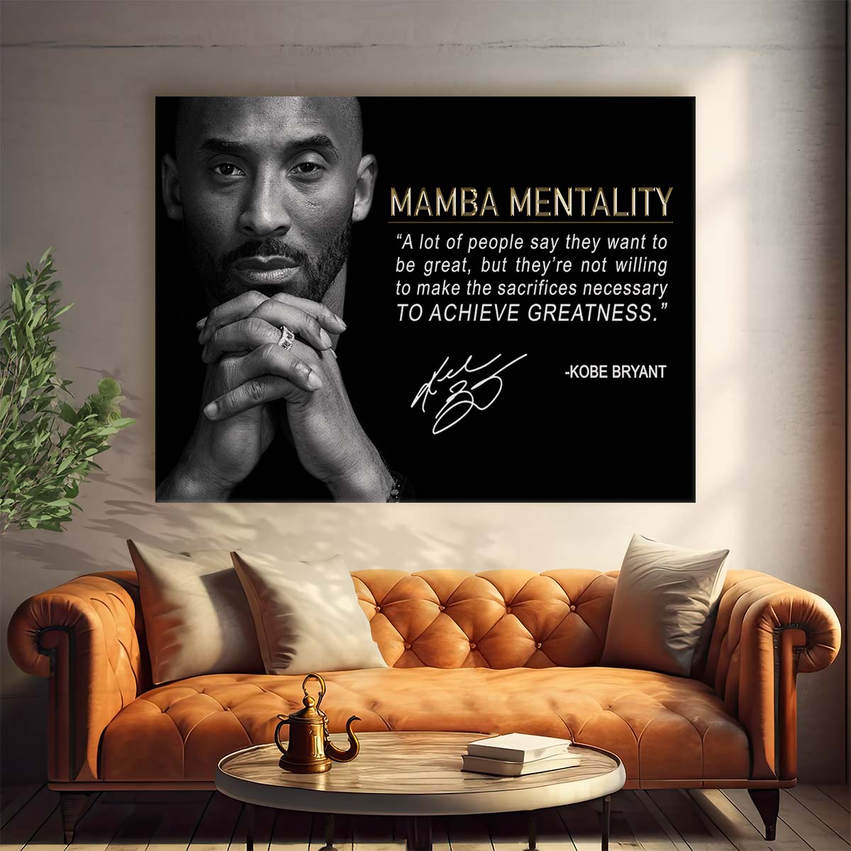 Kobe Bryant Sacrifice To Achieve Greatness Wall Art by Luxuriance Designs. Made in USA.