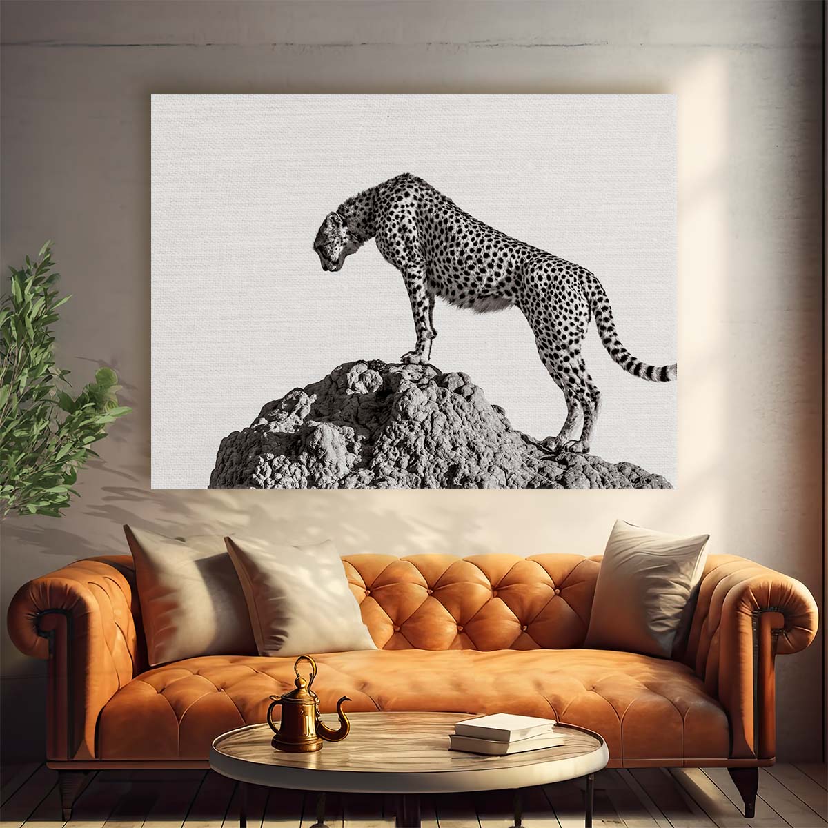 Monochrome Leopard Profile - Masai Mara Wildlife Photography Wall Art