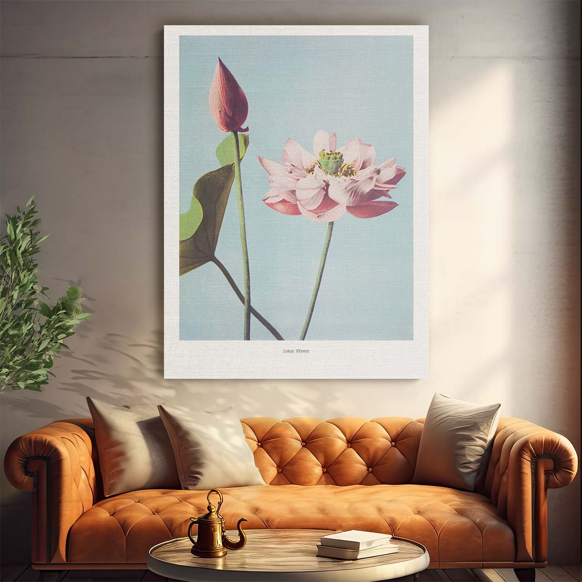 Vintage Japanese Lotus Flower Illustration Wall Art by Ohara Koson by Luxuriance Designs, made in USA