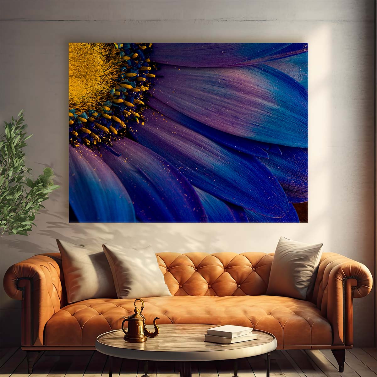 Stunning Icelandic Purple Daisy Macro Floral Wall Art by Luxuriance Designs. Made in USA.