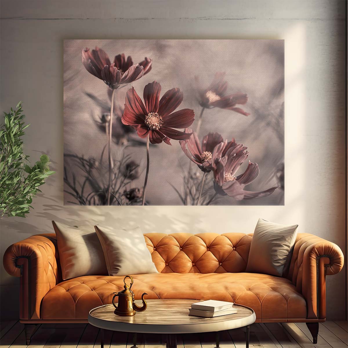Stunning Macro Pink Cosmos Floral Bokeh Wall Art by Luxuriance Designs. Made in USA.