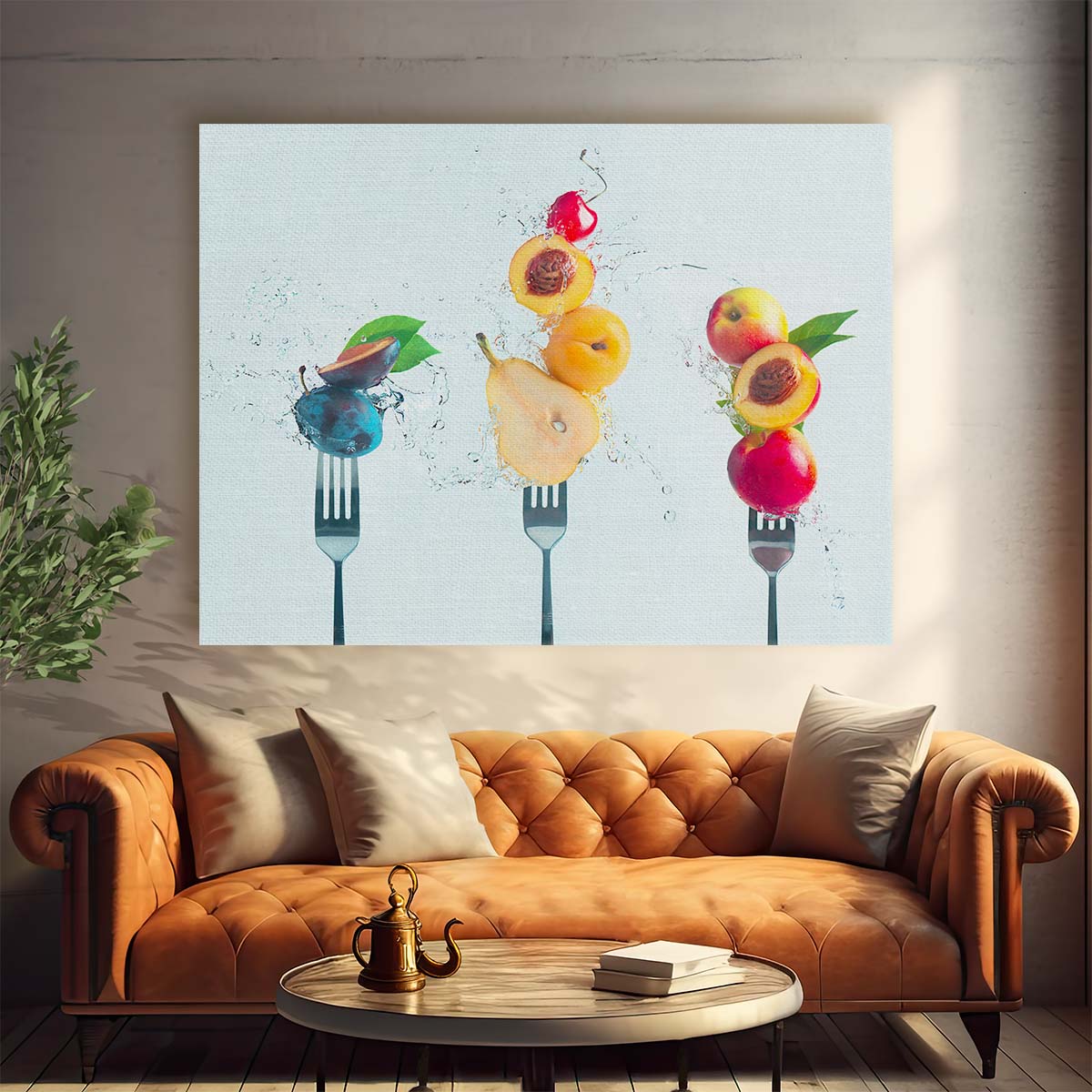 Fresh Summer Fruit Splash Vibrant Kitchen Art Photography Wall Art