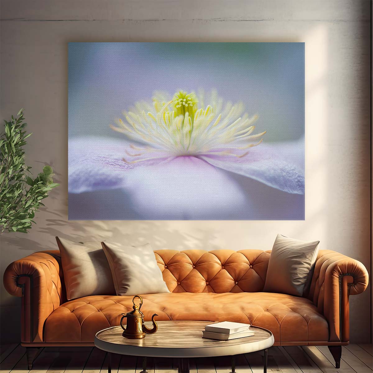 Delicate Pink Mayleen Clematis Macro Floral Wall Art by Luxuriance Designs. Made in USA.