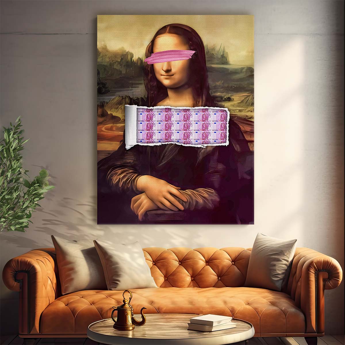 Money Lisa 500 Wall Art by Luxuriance Designs. Made in USA.