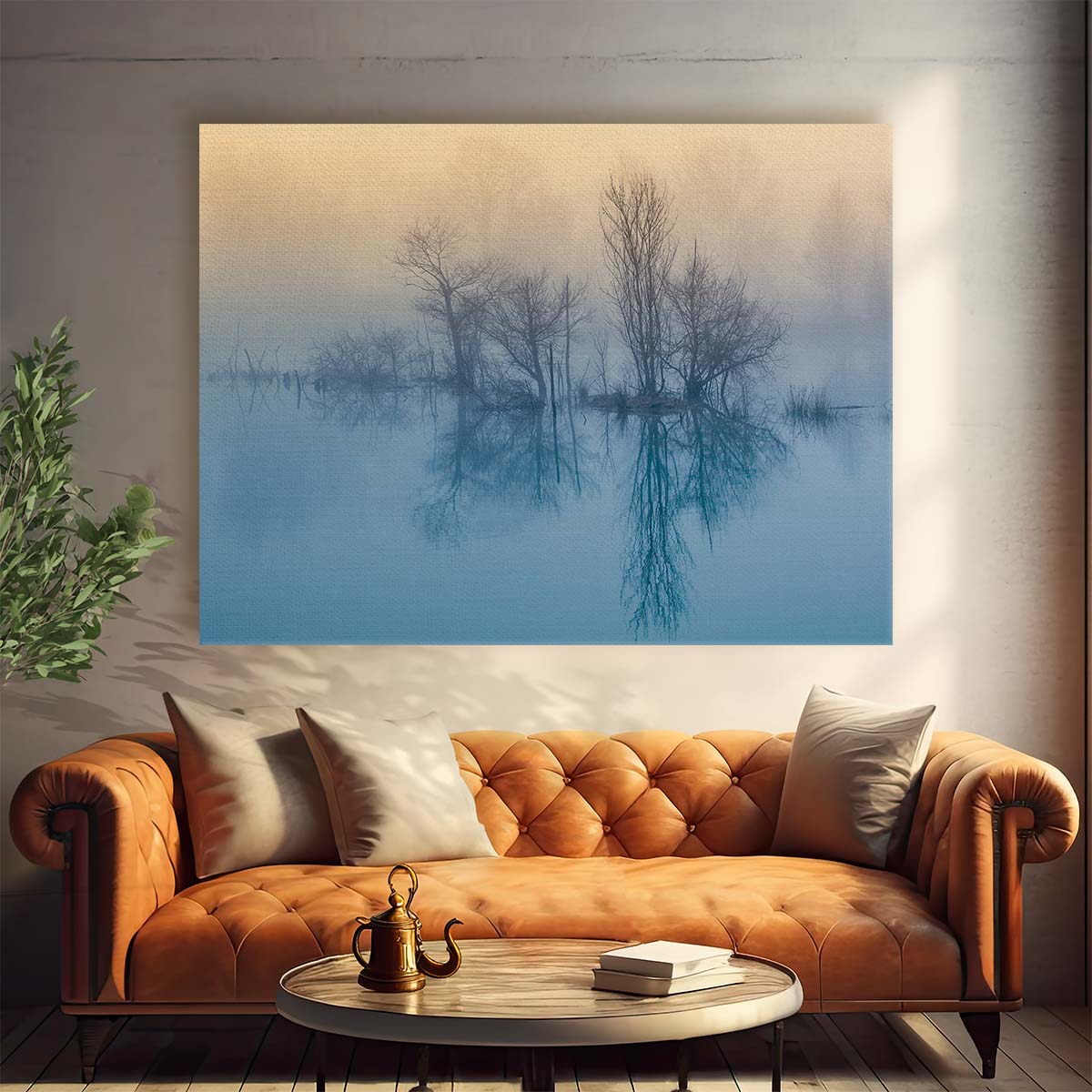 Sunrise Reflections in Tuscany Lake Wall Art by Luxuriance Designs. Made in USA.