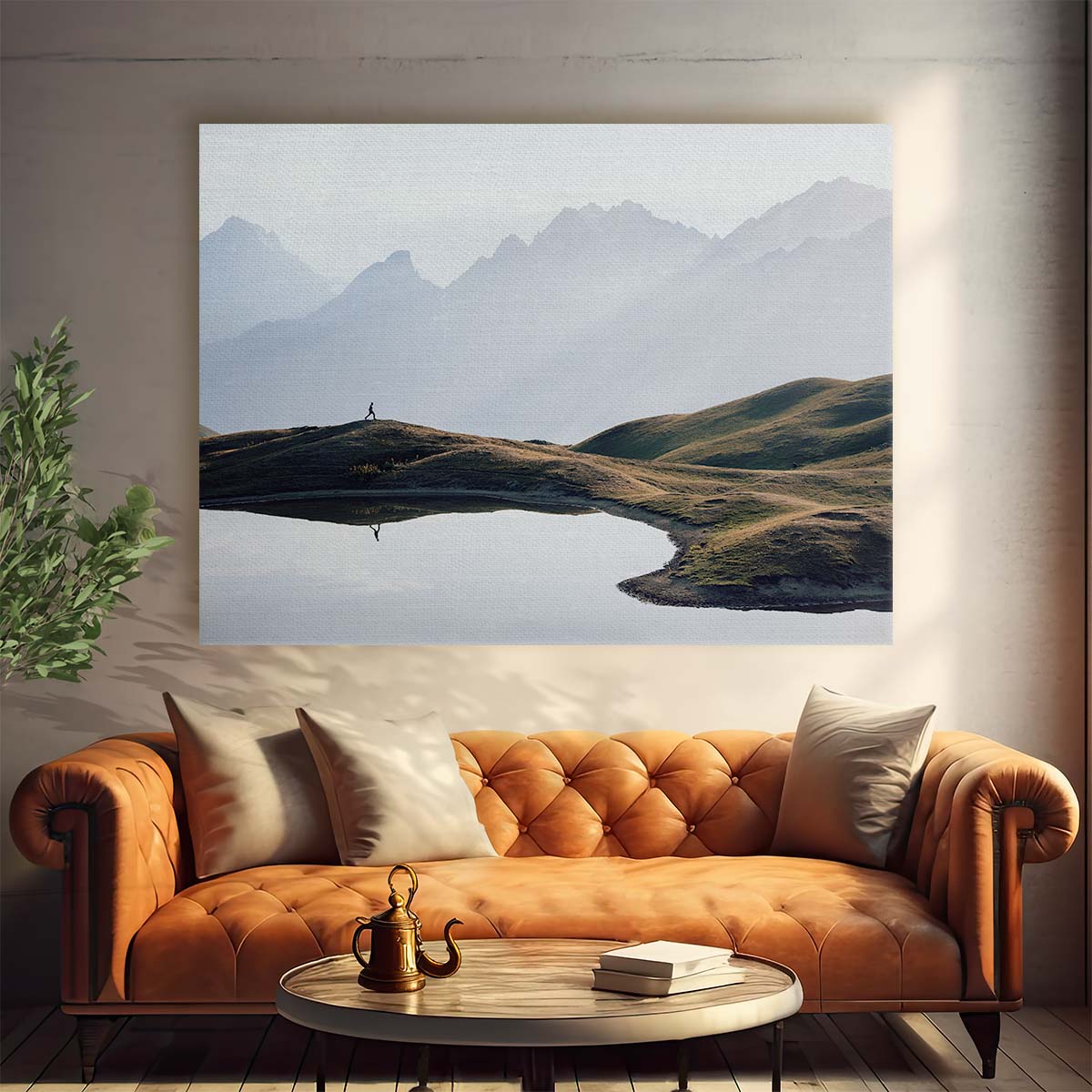 Serene Sunrise Over Koruldi Lakes Mountain Reflection Wall Art