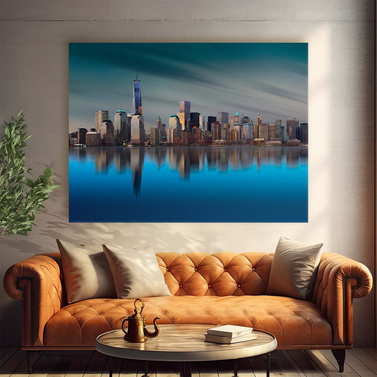 NYC Skyline & World Trade Center Panoramic Wall Art by Luxuriance Designs. Made in USA.