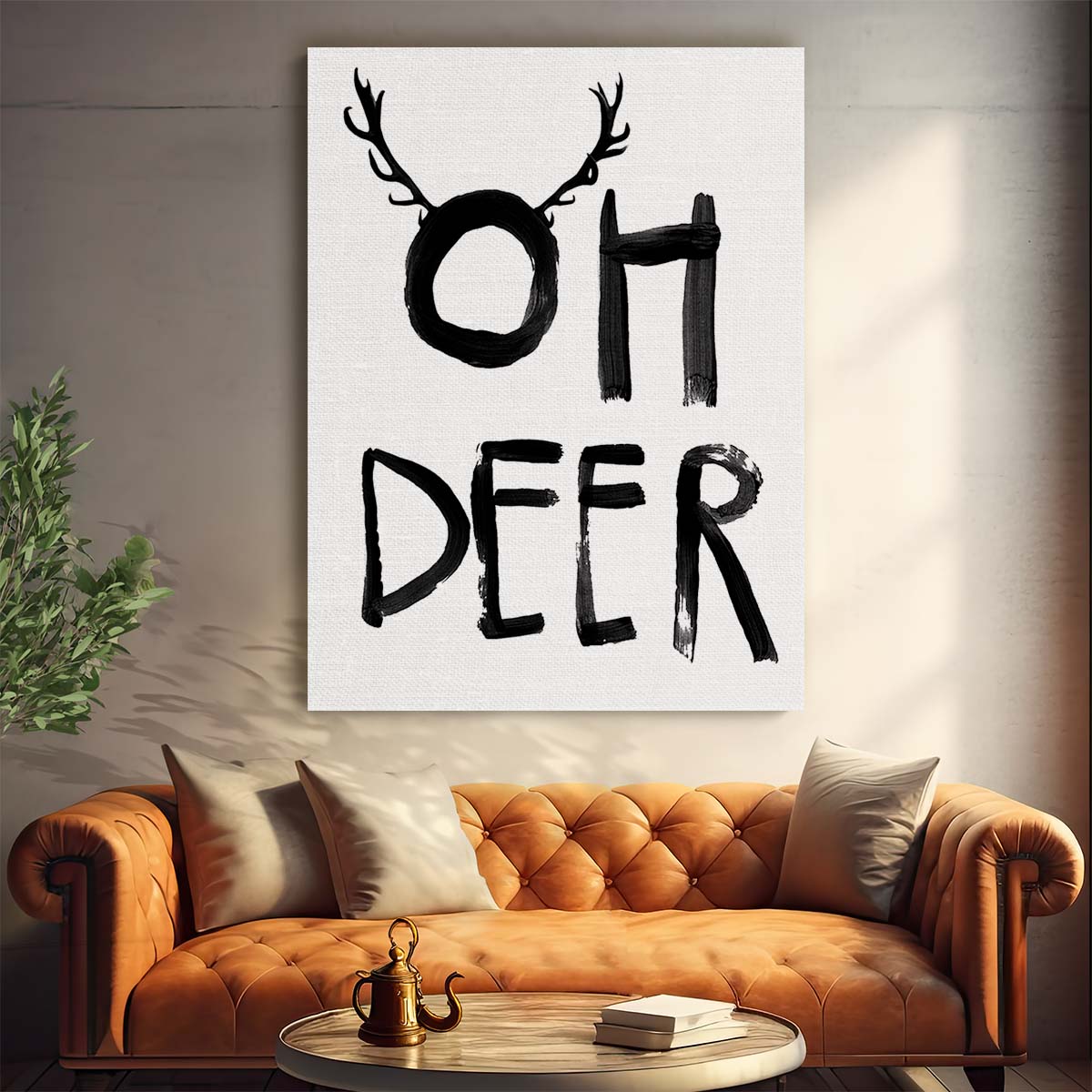 Minimalist Christmas Quote Illustration, Oh Deer by Treechild by Luxuriance Designs, made in USA