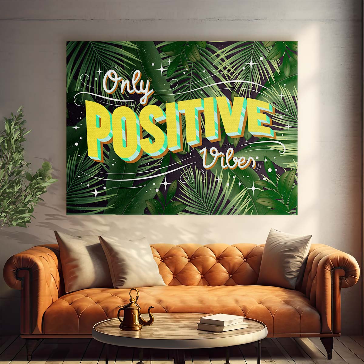 Only Positive Vibes Wall Art by Luxuriance Designs. Made in USA.