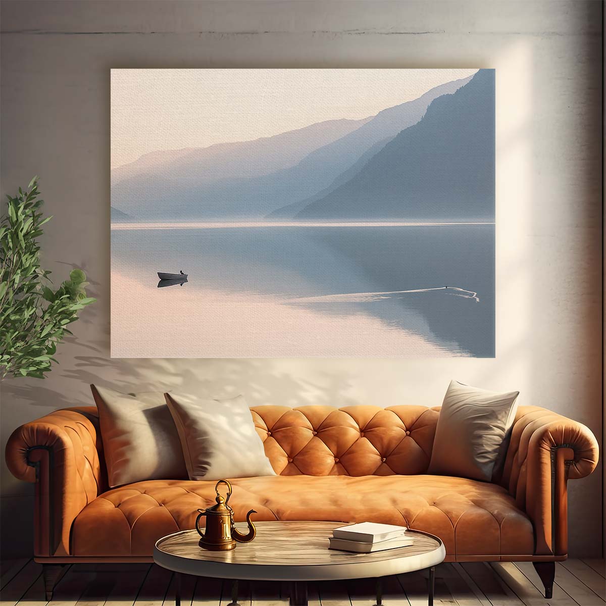 Serene Norway Lake & Mountain Landscape Photo Art Wall Art