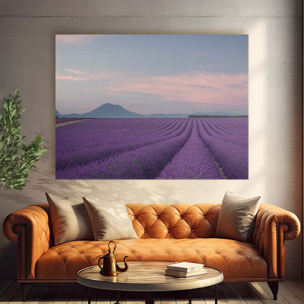 Provence Lavender Fields Floral Landscape Wall Art by Luxuriance Designs. Made in USA.