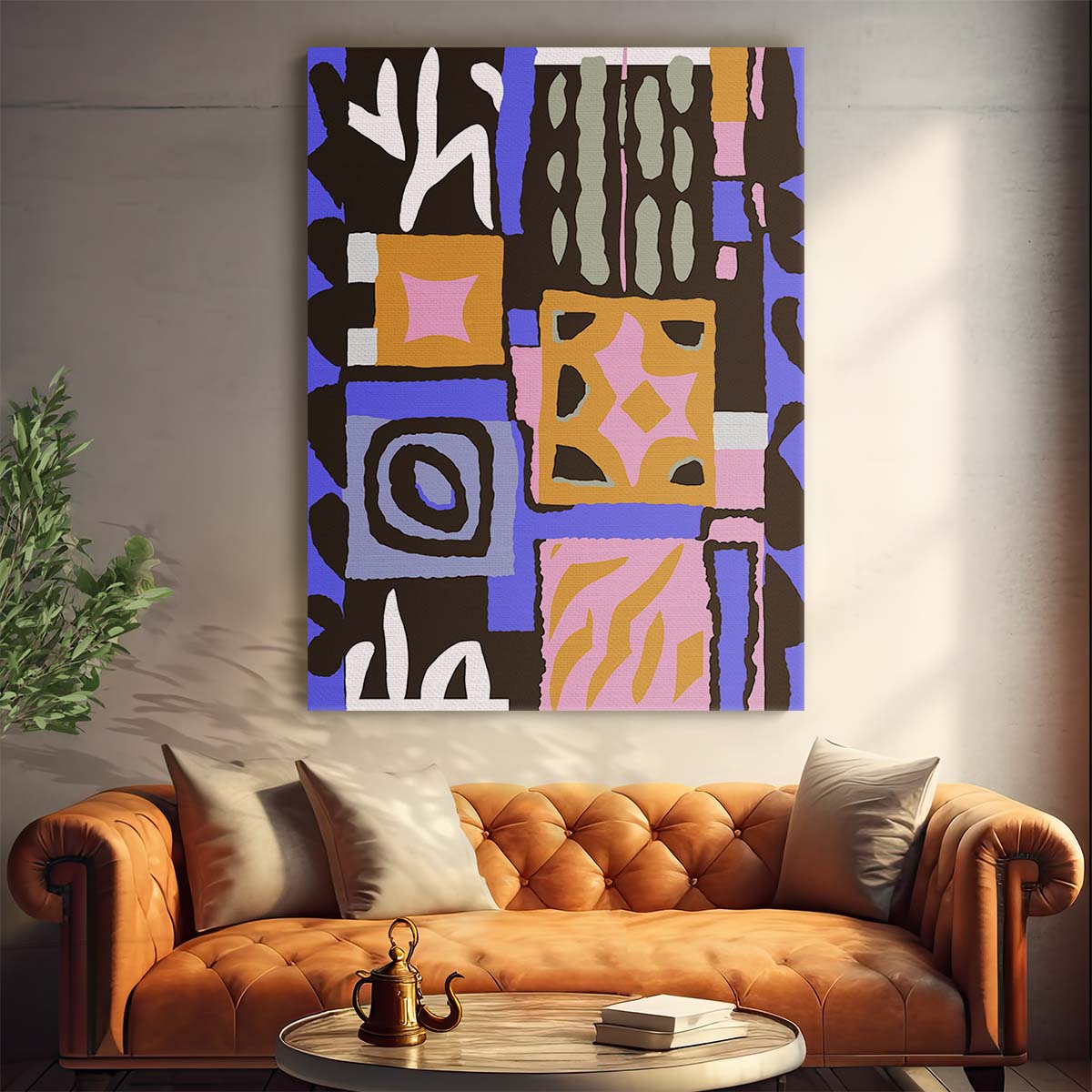 Abstract Geometric Peru Pattern Colorful Purple and Orange Illustration by Treechild by Luxuriance Designs, made in USA