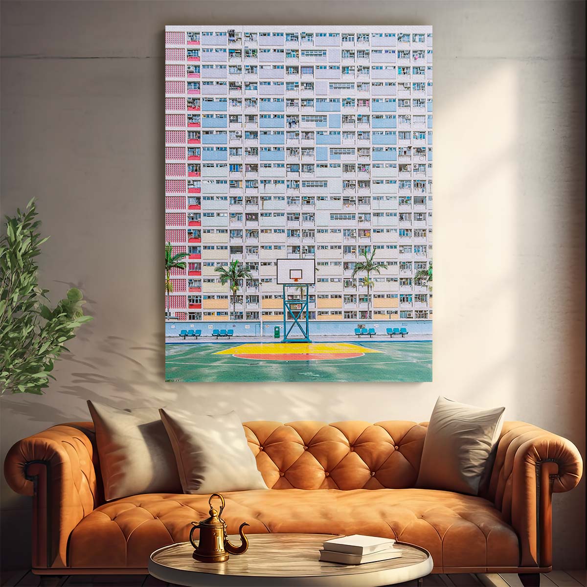 Colorful Hong Kong Basketball Court Photography by Han Xiaobei by Luxuriance Designs, made in USA