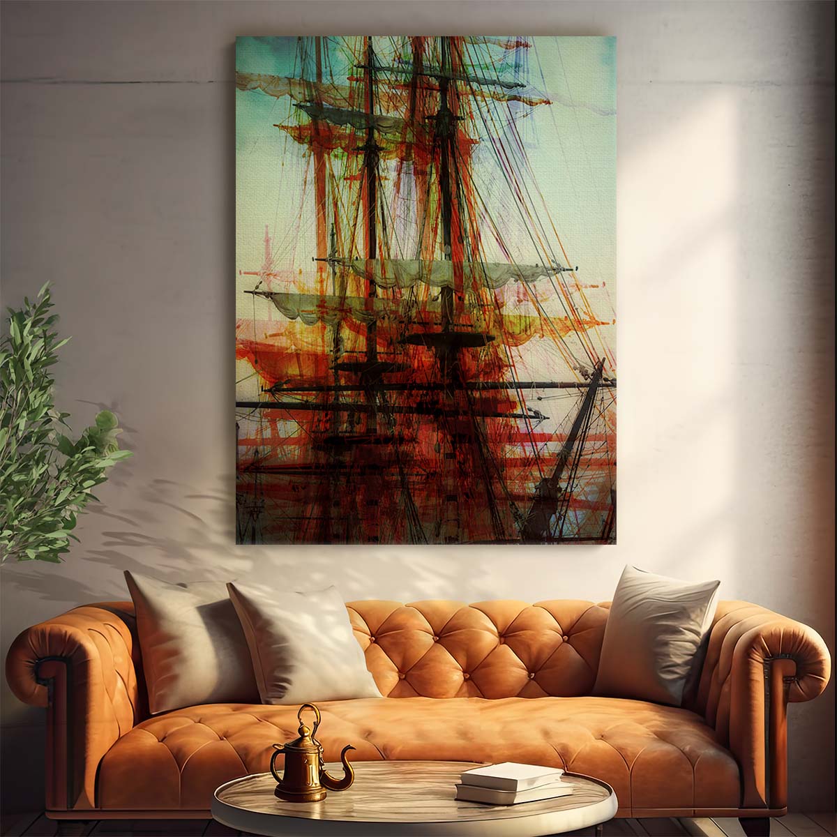 Vintage Nautical Photography Art - Abstract Sailing Boat, California by Luxuriance Designs, made in USA