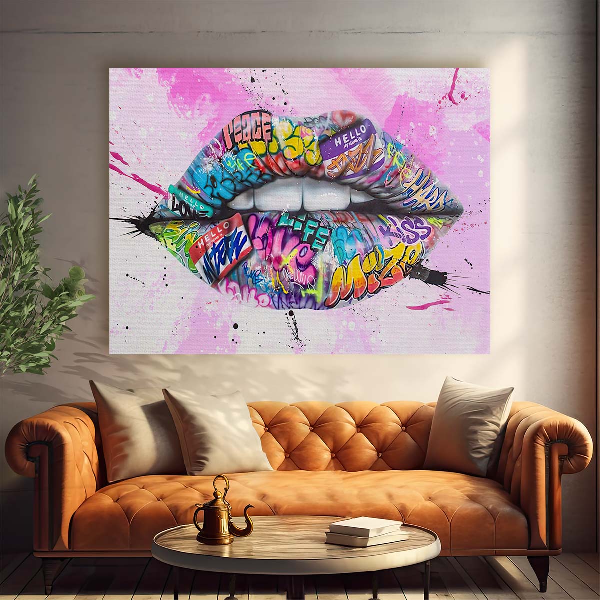 Sexy Graffiti Lips Wall Art by Luxuriance Designs. Made in USA.