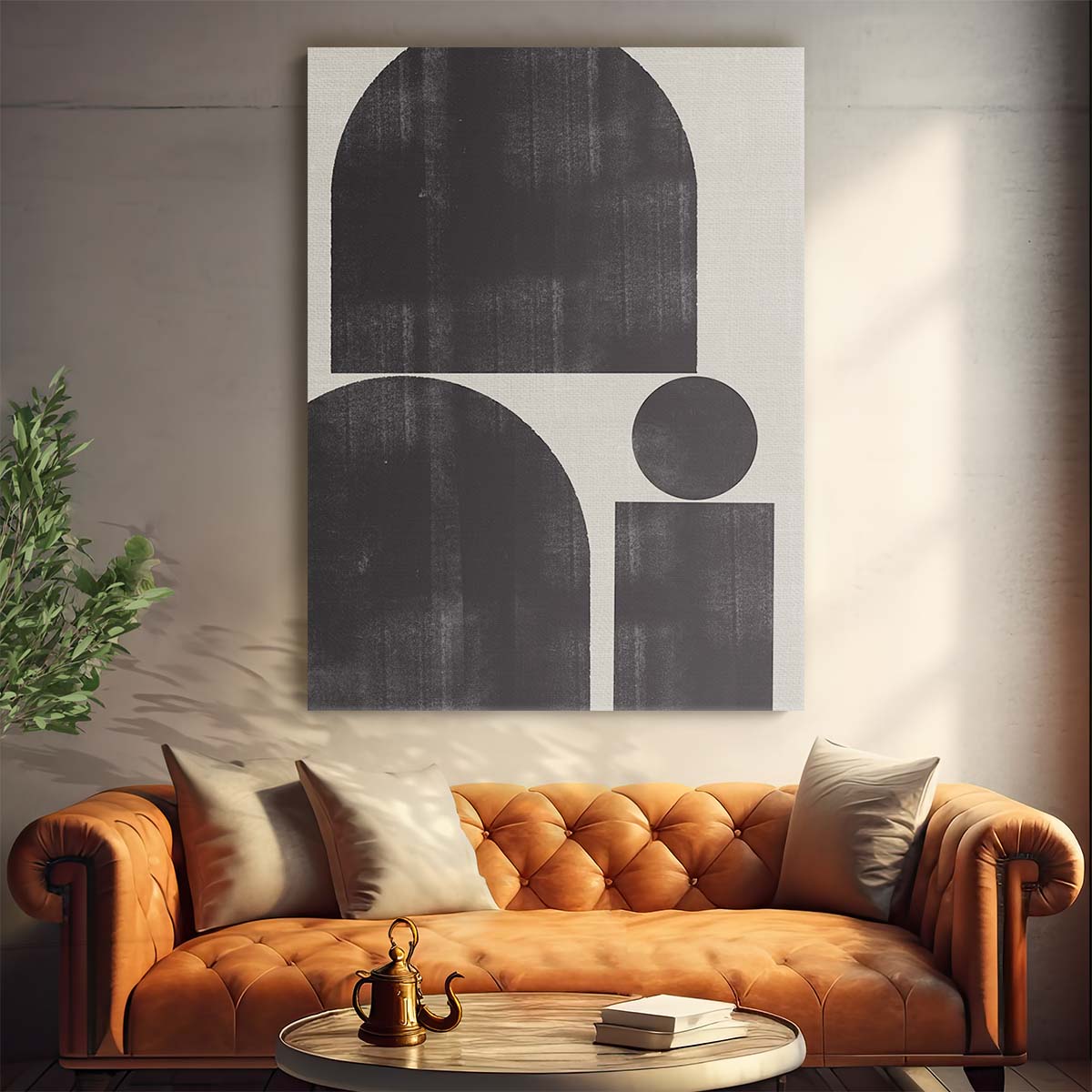 Abstract Geometric Illustration Art, Shape Study No1 by MIUUS Studio by Luxuriance Designs, made in USA