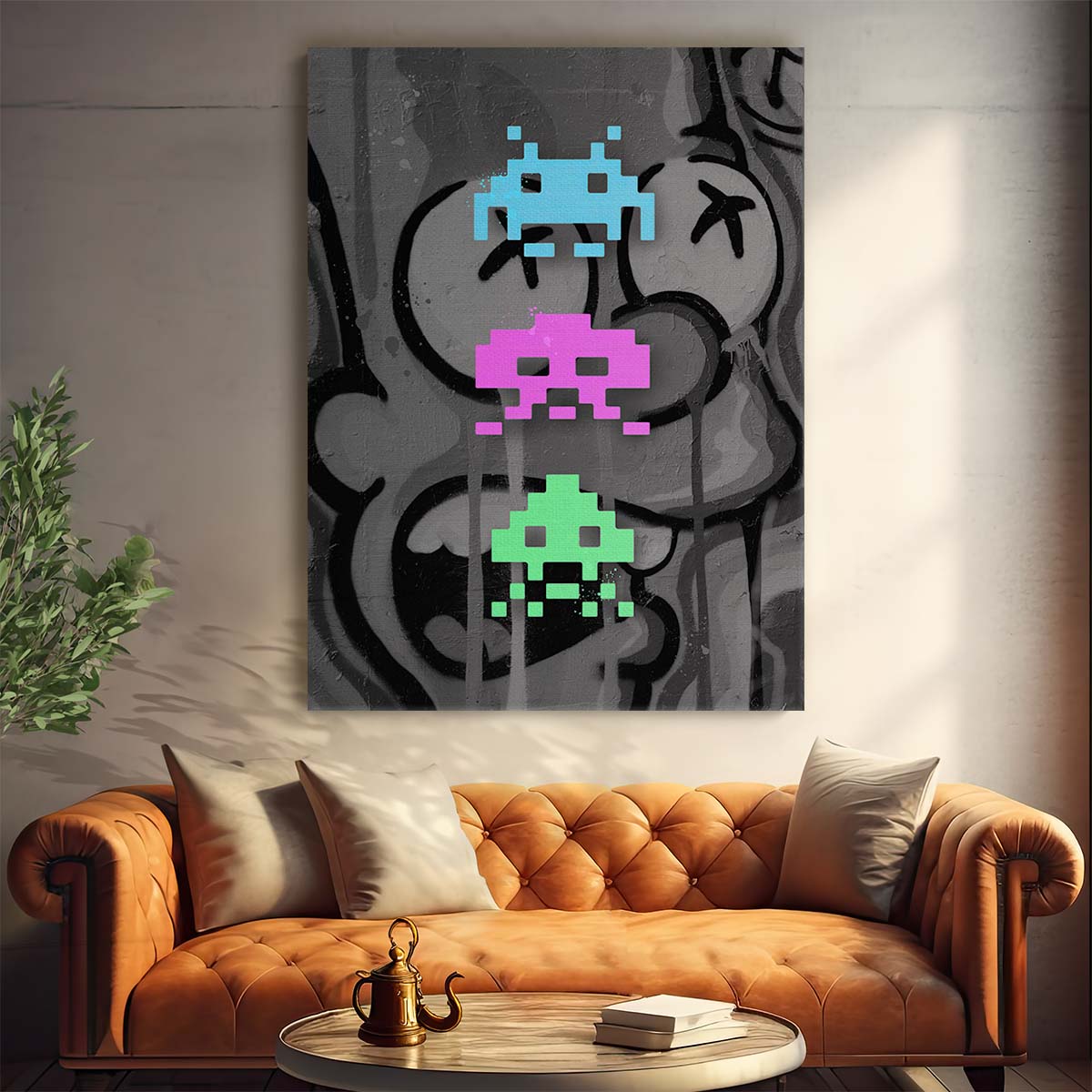 Space Invaders Video Game Wall Art by Luxuriance Designs. Made in USA.