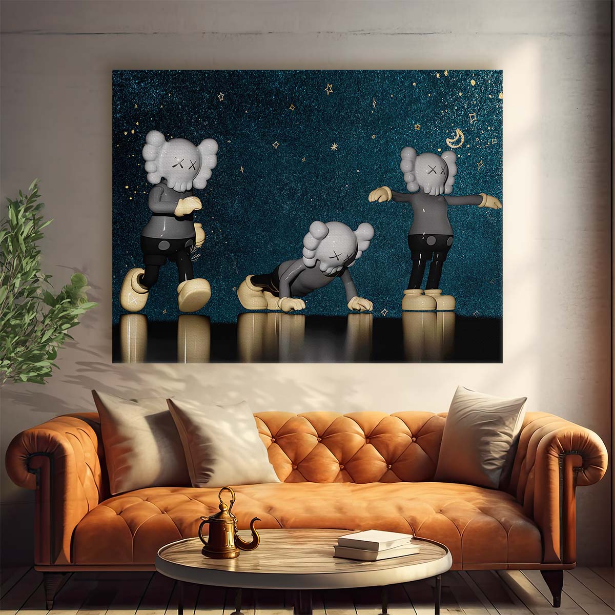 Starry Kaws Wall Art by Luxuriance Designs. Made in USA.