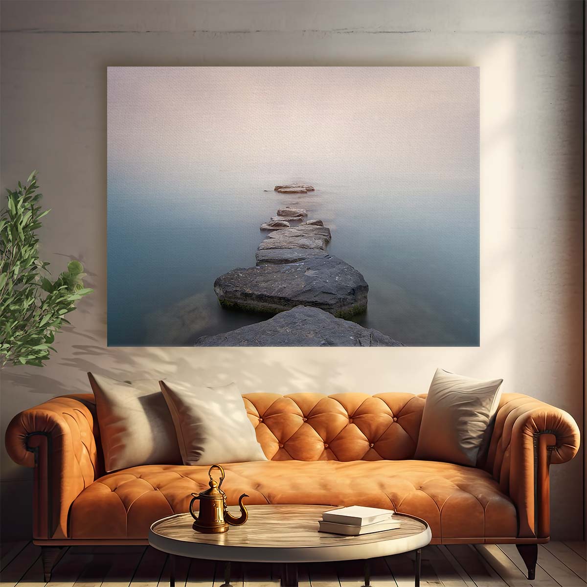 Tranquil Leman Lake Stones Serene Zen Photography Wall Art