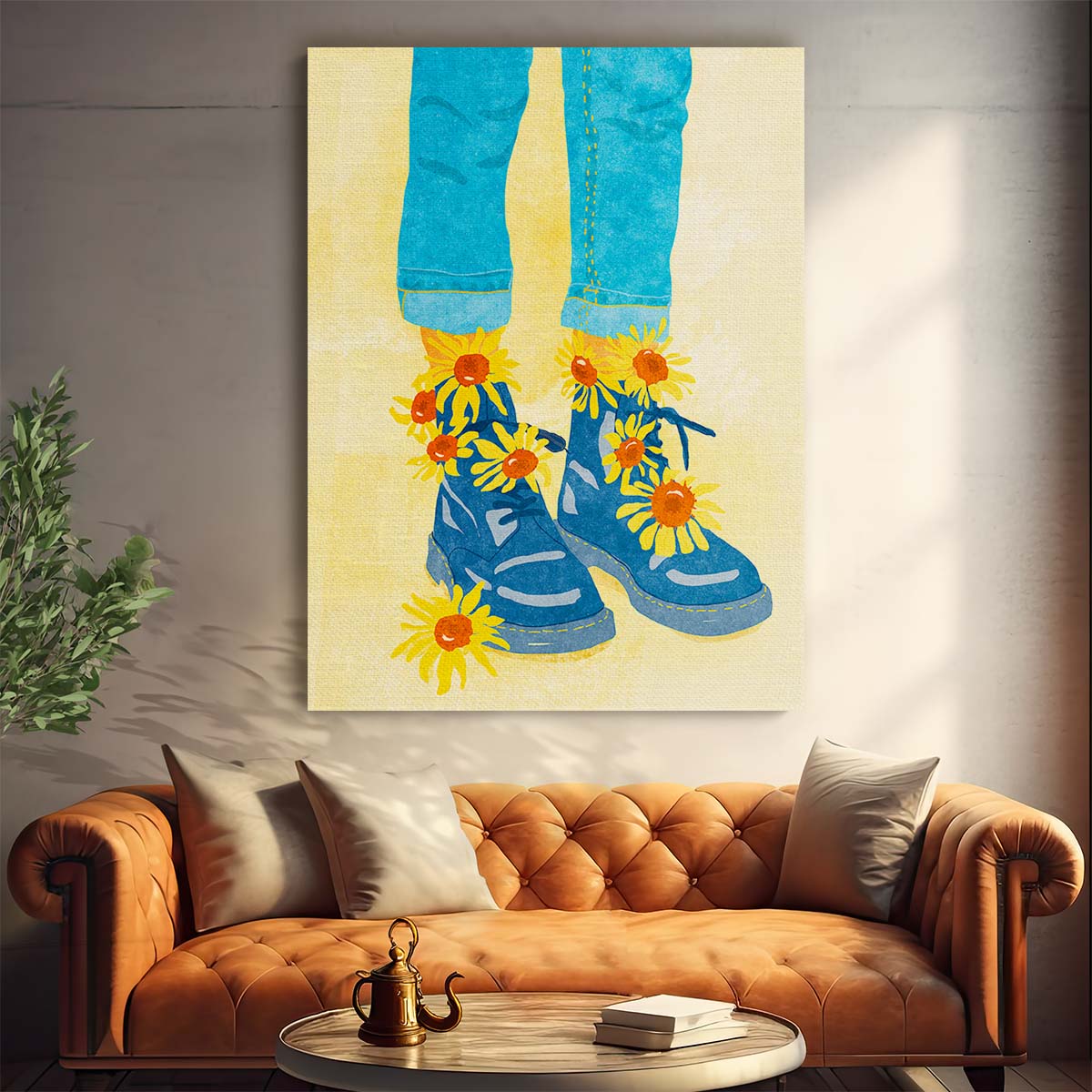 Sunflower Walk Illustration Summer Botanical Feminist Art by Raissa Oltmanns by Luxuriance Designs, made in USA