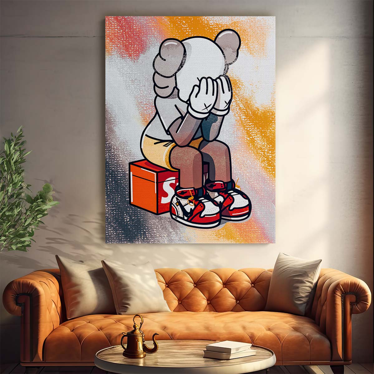 Supreme Kaws Cartoon Wall Art by Luxuriance Designs. Made in USA.