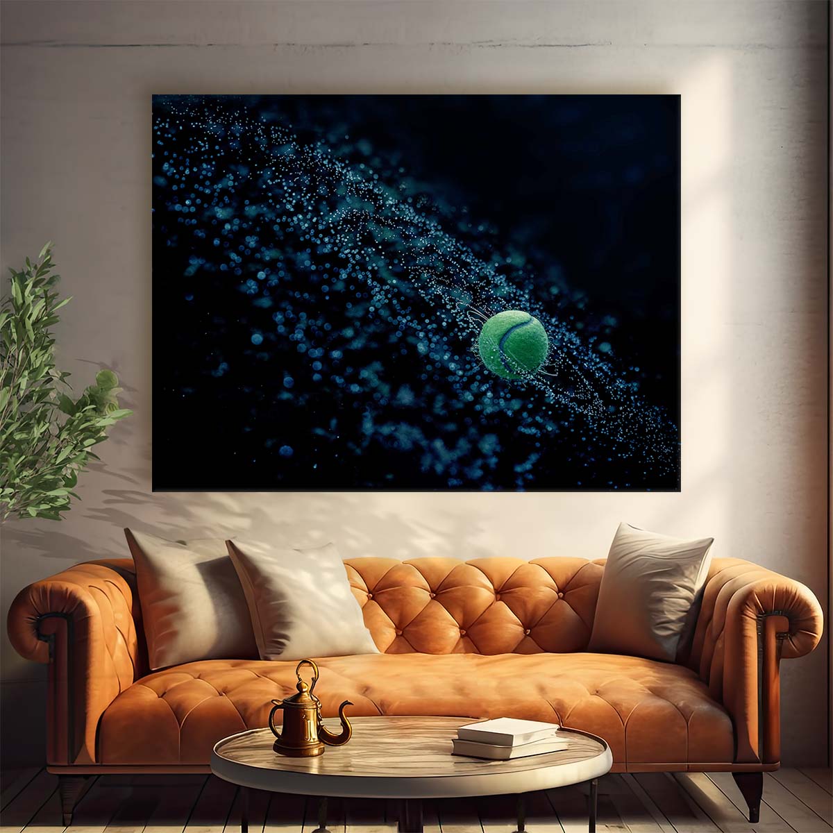 Cosmic Tennis Ball Splash Galaxy Universe Wall Art by Luxuriance Designs. Made in USA.
