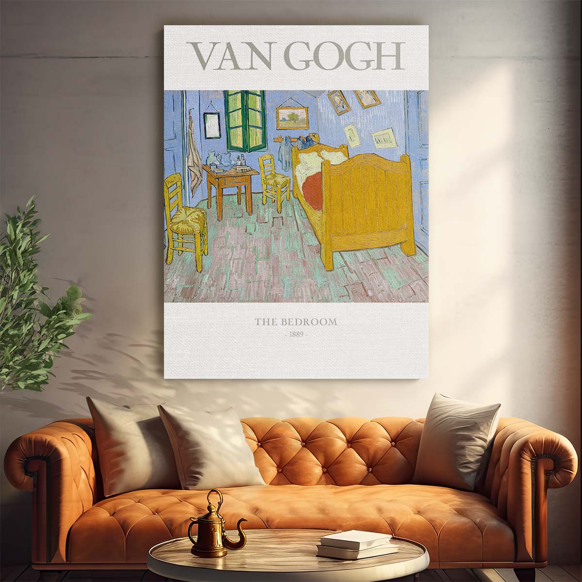 Van Gogh's Master Oil Painting 'The Bedroom' 1889 - Acrylic Blue Wall Art by Luxuriance Designs, made in USA