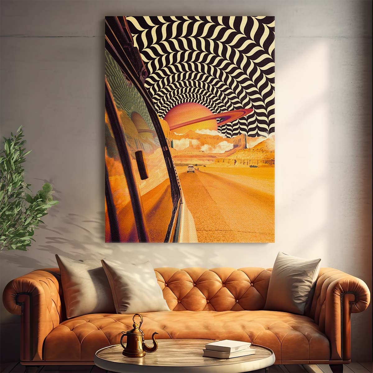 Psychedelic Road Trip II Vintage Saturn Collage Art by Taudalpoi by Luxuriance Designs, made in USA