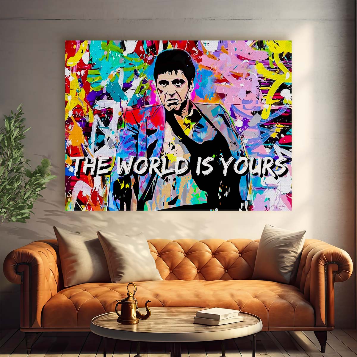 The World Is Yours Graffiti Scarface Wall Art by Luxuriance Designs. Made in USA.