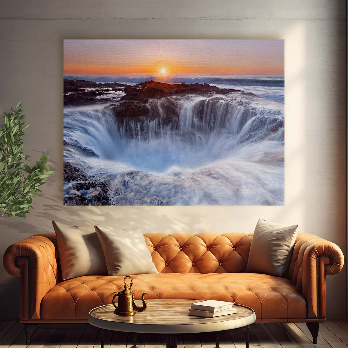 Thor's Well Oregon Silky Sunset Seascape Photography Wall Art