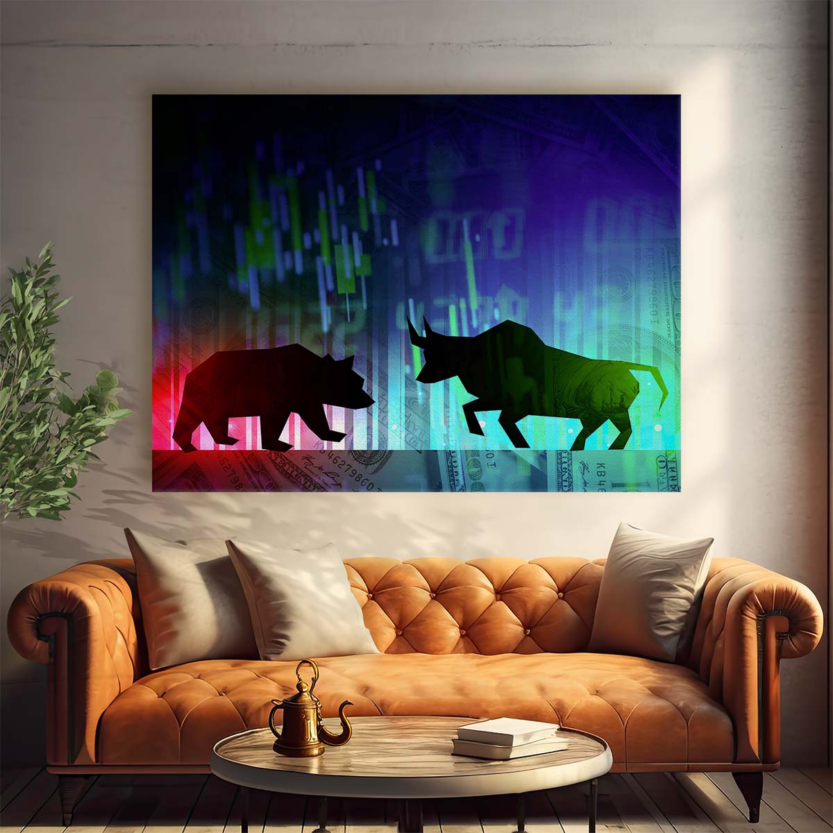 WallStreet Bear and Bull Wall Art by Luxuriance Designs. Made in USA.