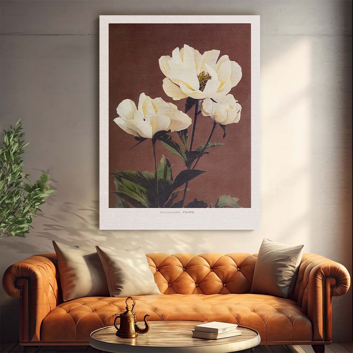 Vintage Japanese Peony Illustration Wall Art by Ohara Koson by Luxuriance Designs, made in USA