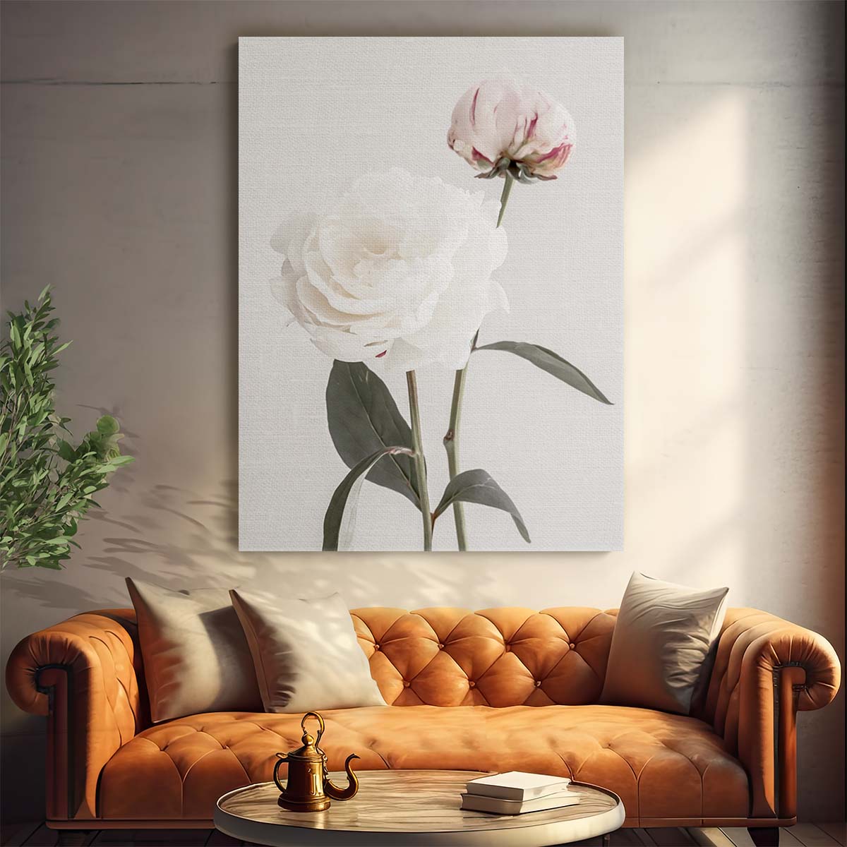 Botanical Pink Peony Blossom Photography - Still Life Floral Art by Luxuriance Designs, made in USA