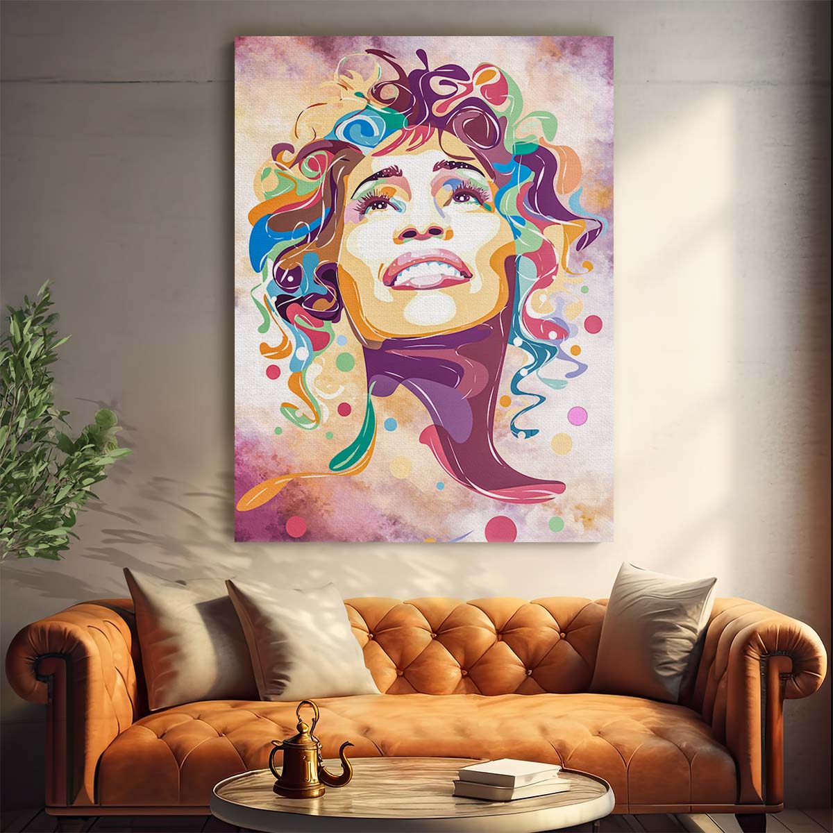 Whitney Houston Watercolor Wall Art by Luxuriance Designs. Made in USA.