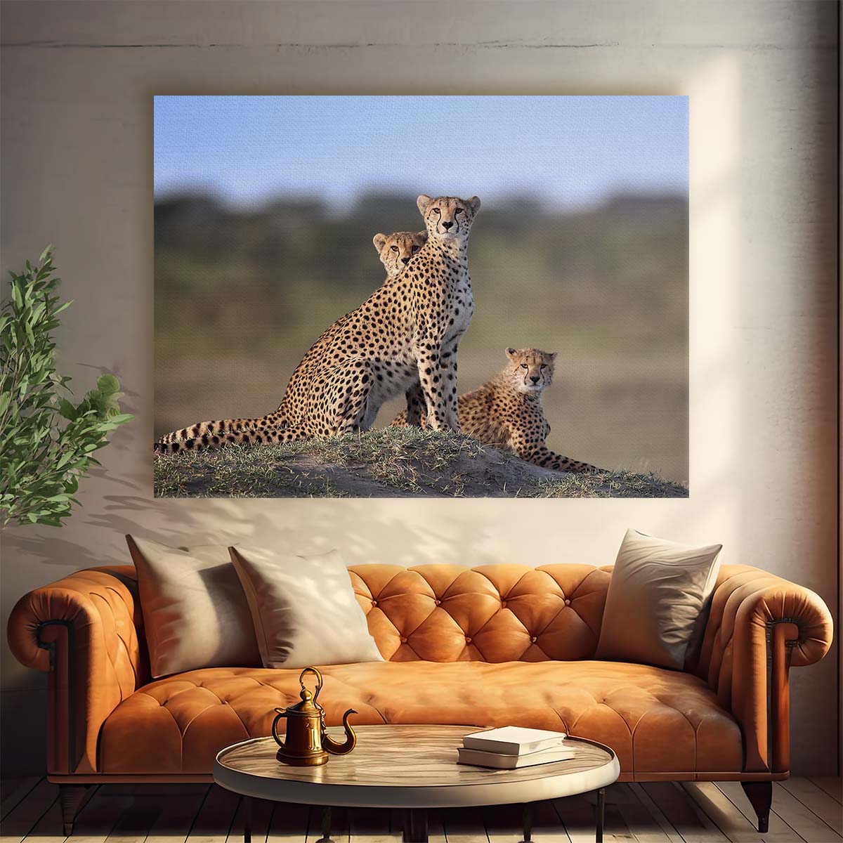 Savannah Cheetah Family Love & Protection Wall Art by Luxuriance Designs. Made in USA.