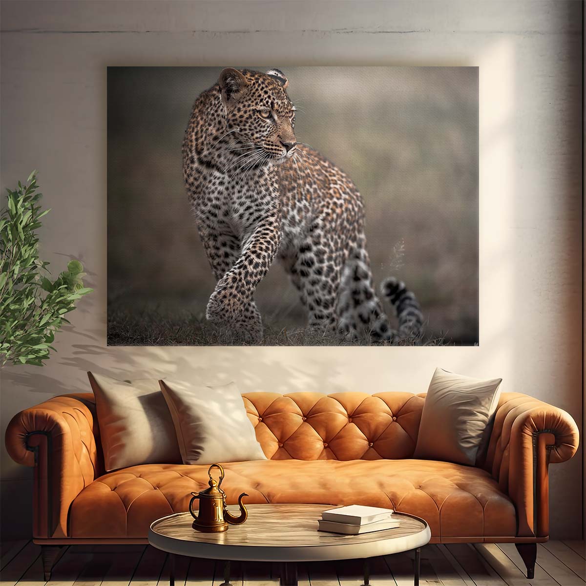 Safari Wildlife Leopard Glance - African Savanna Photography Wall Art