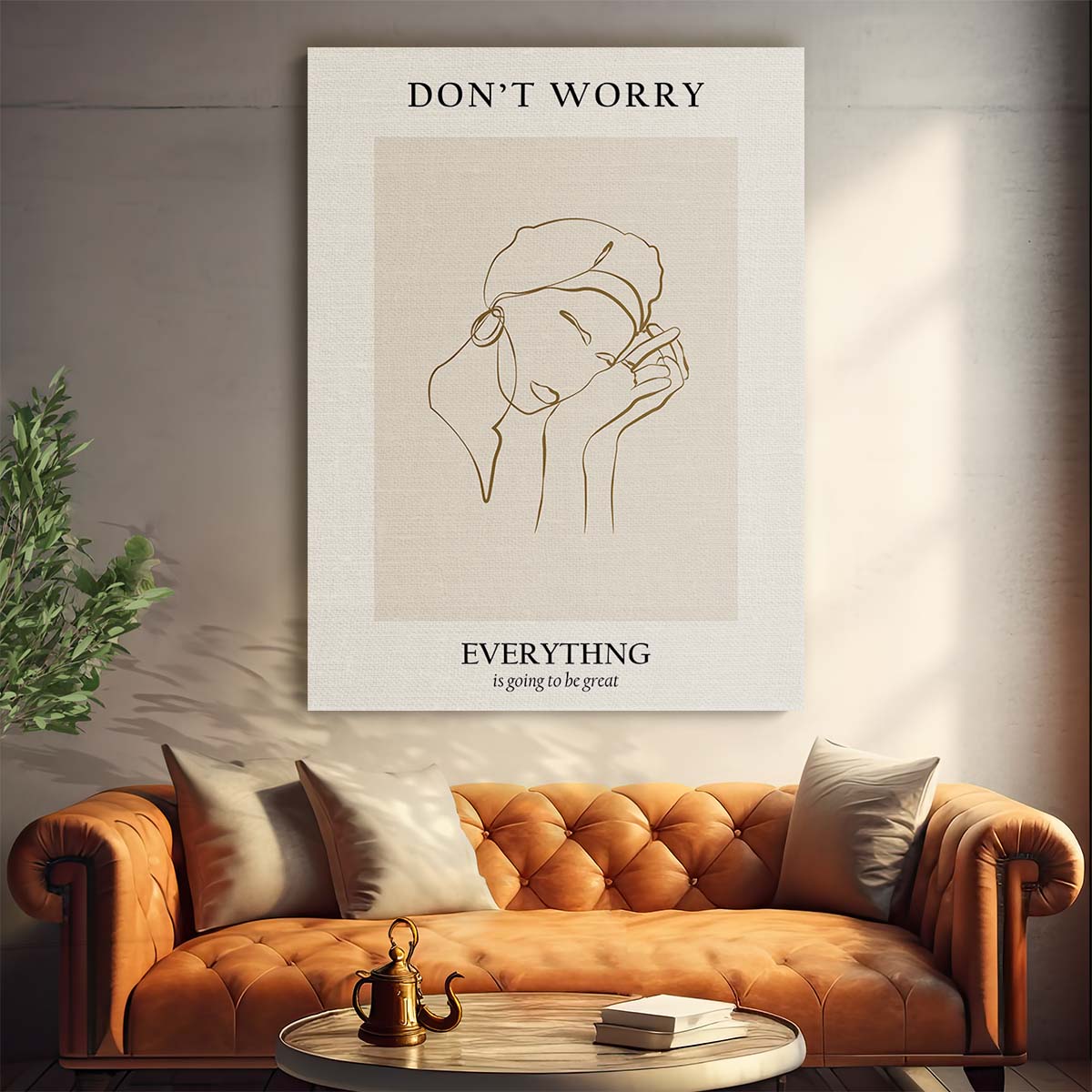 NKTN's Minimalist Line Art Woman Portrait with Motivational Quote by Luxuriance Designs, made in USA