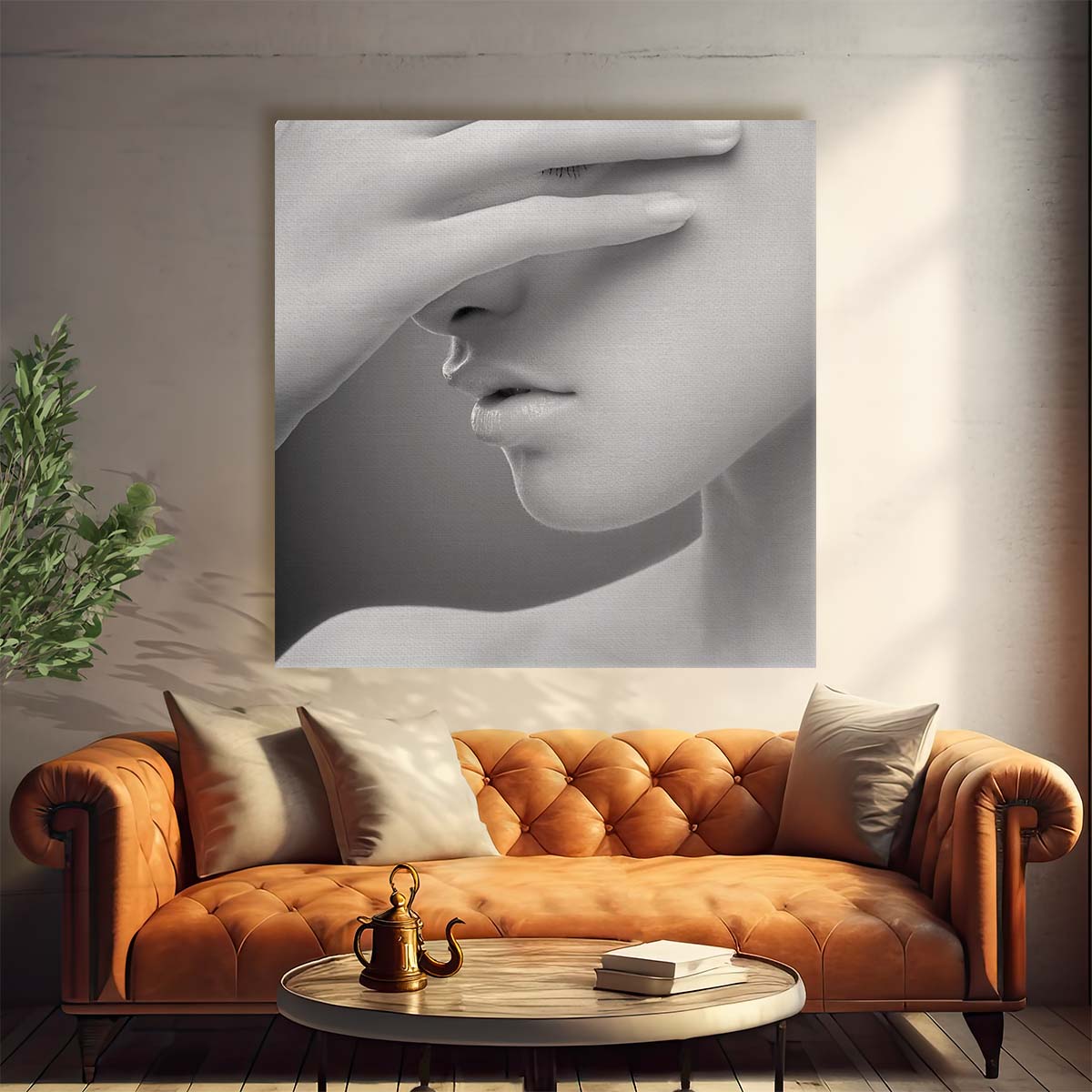 Emotive Monochrome Portrait of a Sensual Woman Photography Wall Art by Luxuriance Designs. Made in USA.
