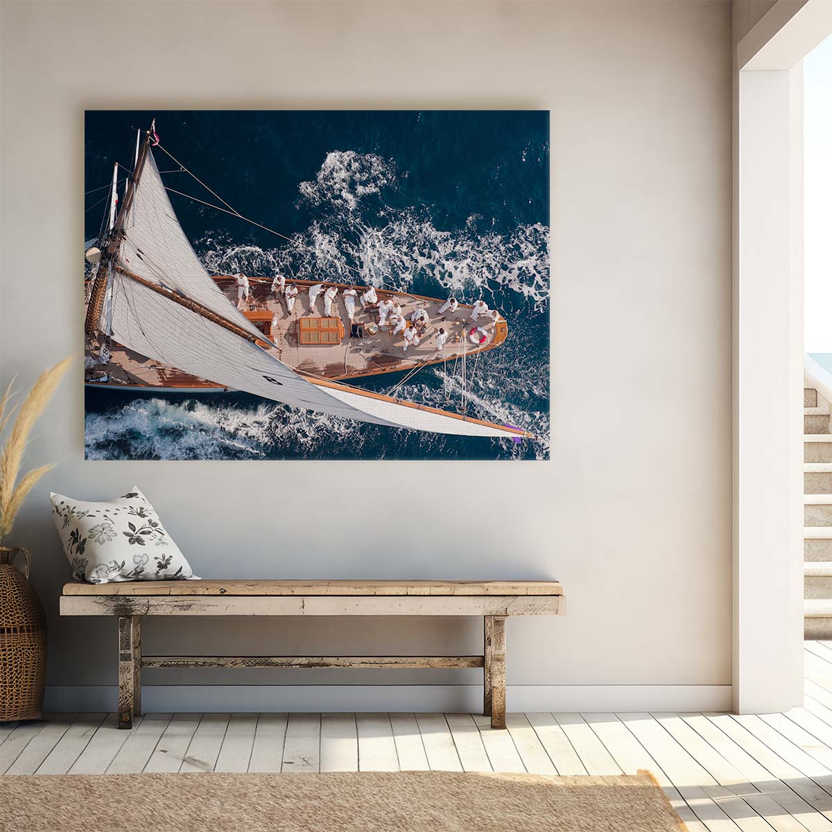 Regatta Elegance Cannes Yacht Race Seascape Wall Art by Luxuriance Designs. Made in USA.