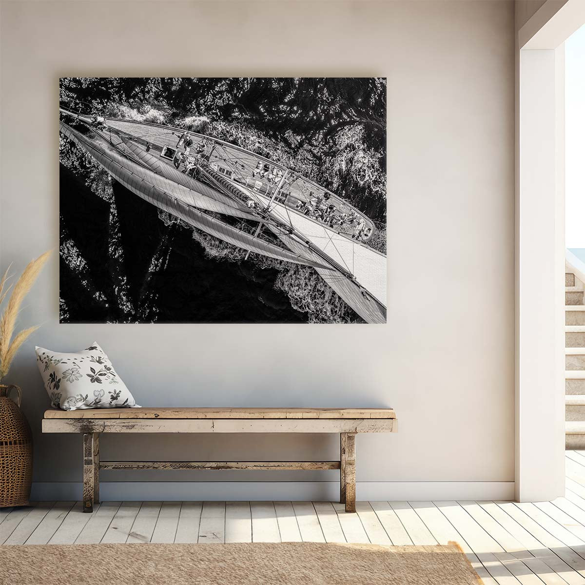 Antibes Yacht Race Aerial Maritime Masterpiece Wall Art by Luxuriance Designs. Made in USA.