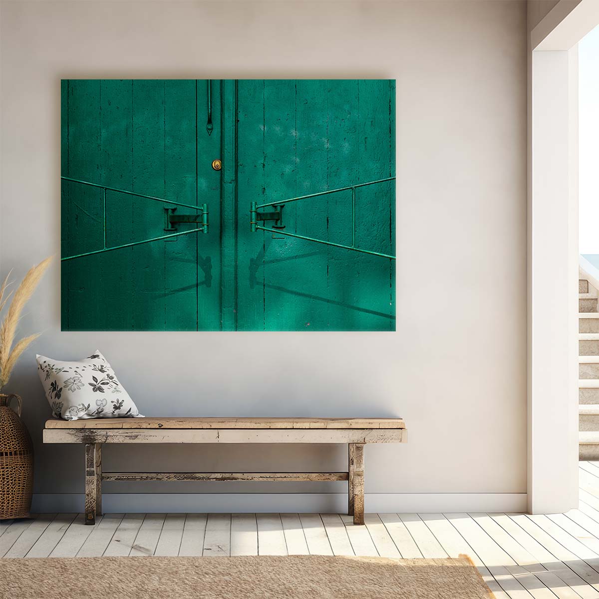 Green Gate Abstract Architecture Copenhagen Wall Art by Luxuriance Designs. Made in USA.