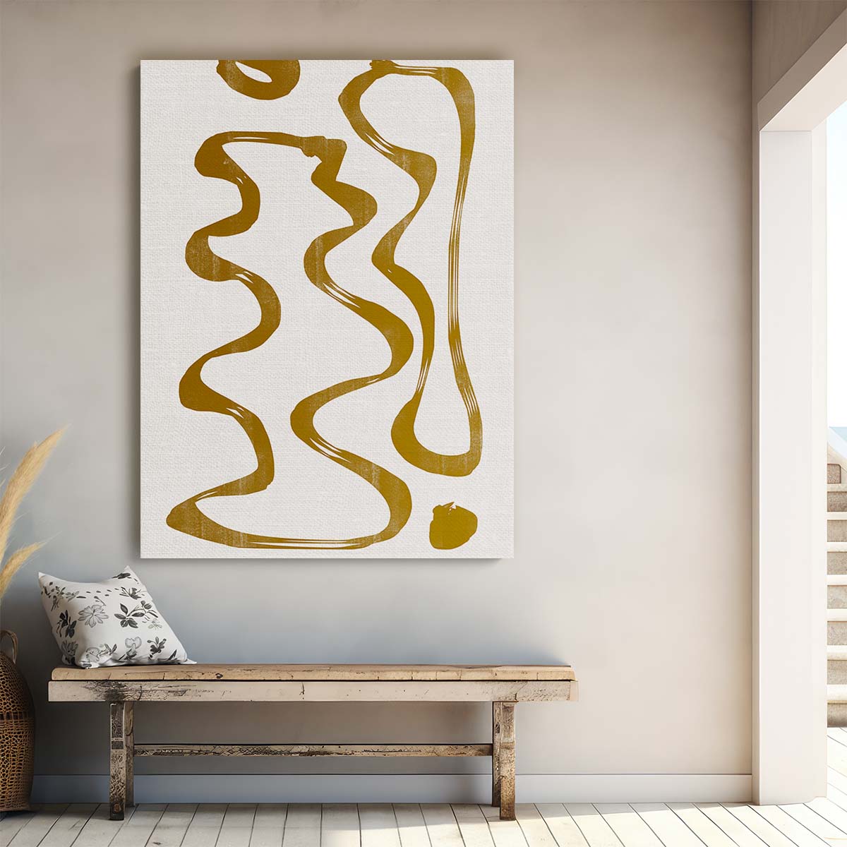 Abstract Brown Line Art Illustration No7 by THE MIUUS STUDIO by Luxuriance Designs, made in USA